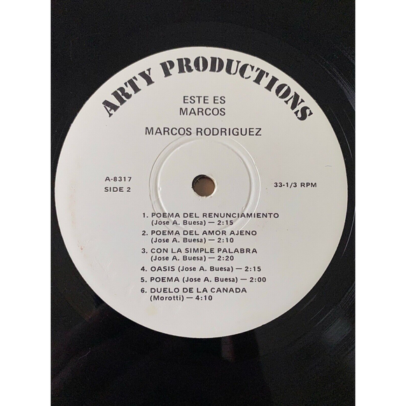 Marcos Rodriguez Este Es Marcos LP Arty Productions A-8317 VG Vinyl Record - Picture 7 of 7